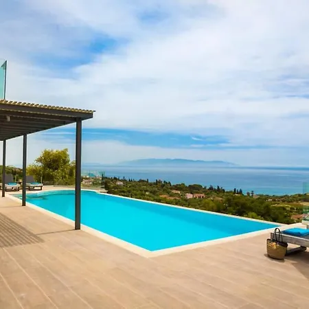 Villa New Blue With Private Pool At Trapezaki