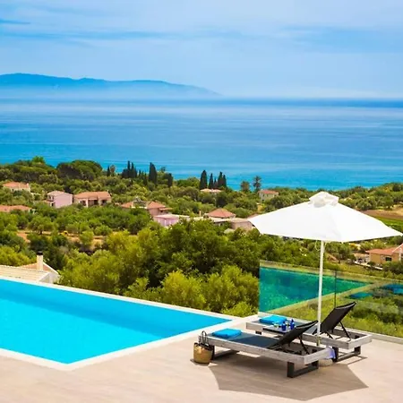 Villa New Blue With Private Pool At Trapezaki