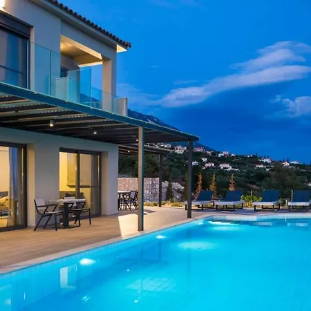New Blue With Private Pool At Trapezaki Villa Afrato