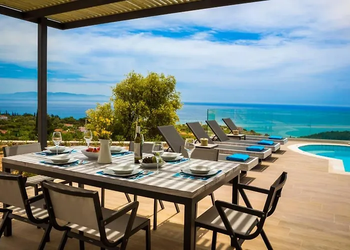 New Blue With Private Pool At Trapezaki